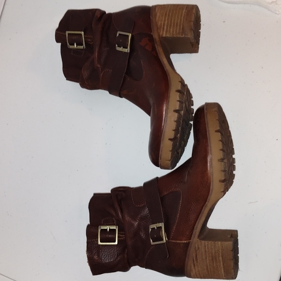 Kork by krork-ease Brown leather boots  motorcycle style - Picture 2 of 14